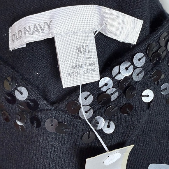 Old Navy Womens Sequin Cami Top Black NWT‎ XXL Knit Office Goth Party Base - Picture 5 of 6